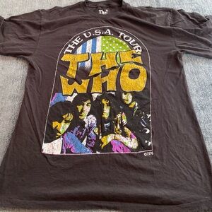 The Who USA Tour Graphic Band T-Shirt Black Large XL Cotton Unisex